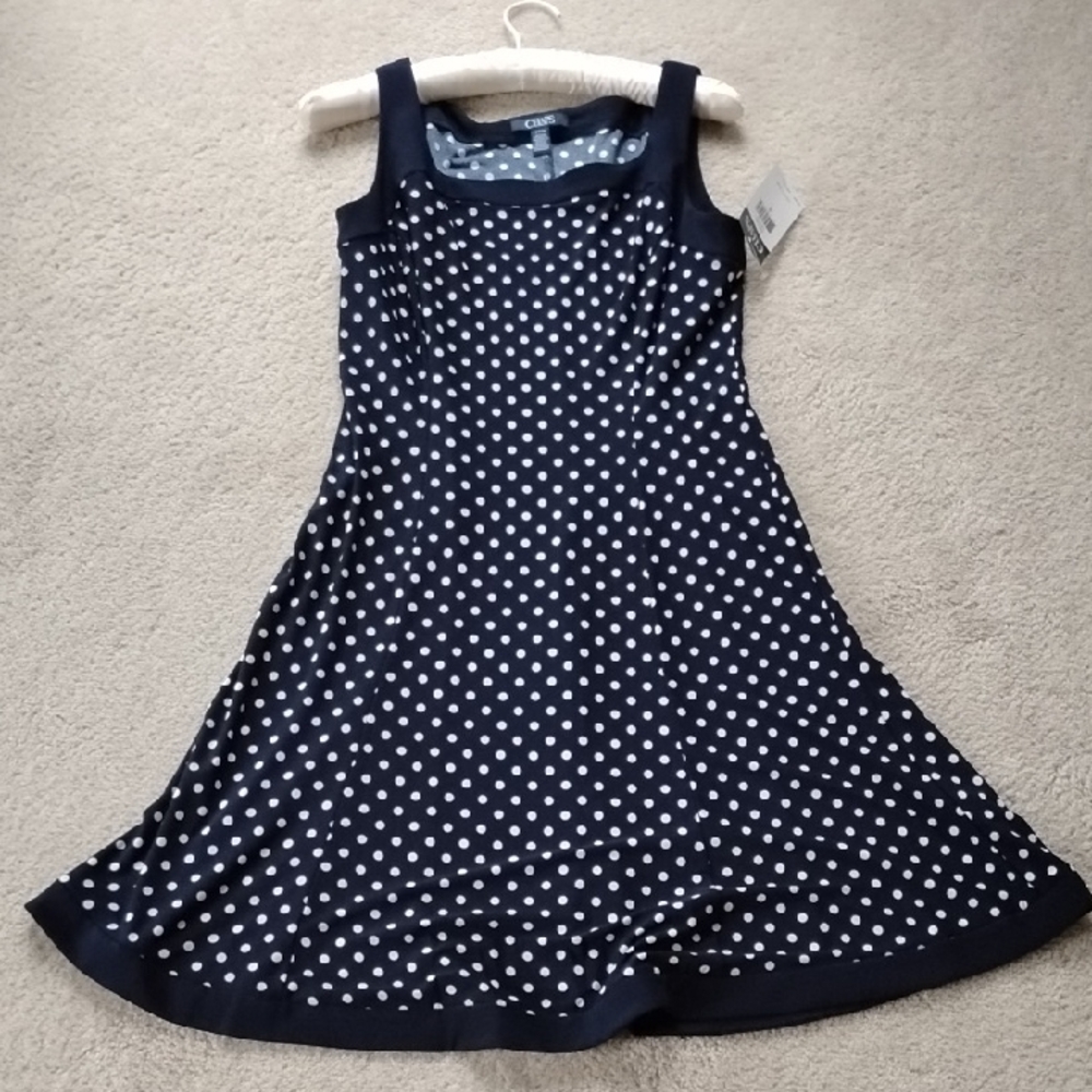 Navy Polka Dot Women's Dress